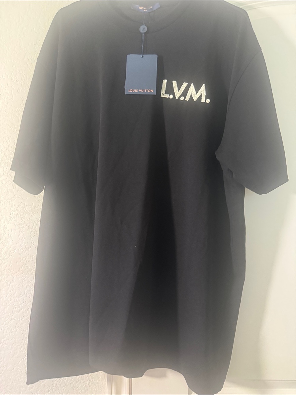 Black L.V.M. Short-Sleeve Logo Tee